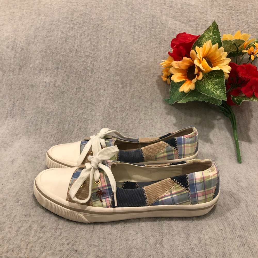 NWOT - Margaritaville Multicolor Patchwork Slip-on Sneakers